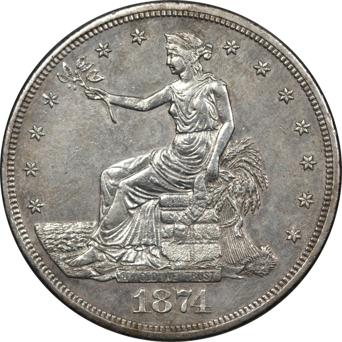 1874-CC-T$1-Trade-Dollar-#3-Type-I-Obv/Rev